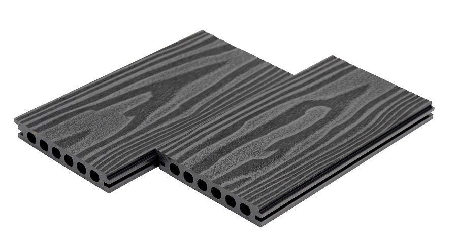 Террасная доска БЕСШОВНАЯ, 142х22 мм, ГРАФИТ - Фото