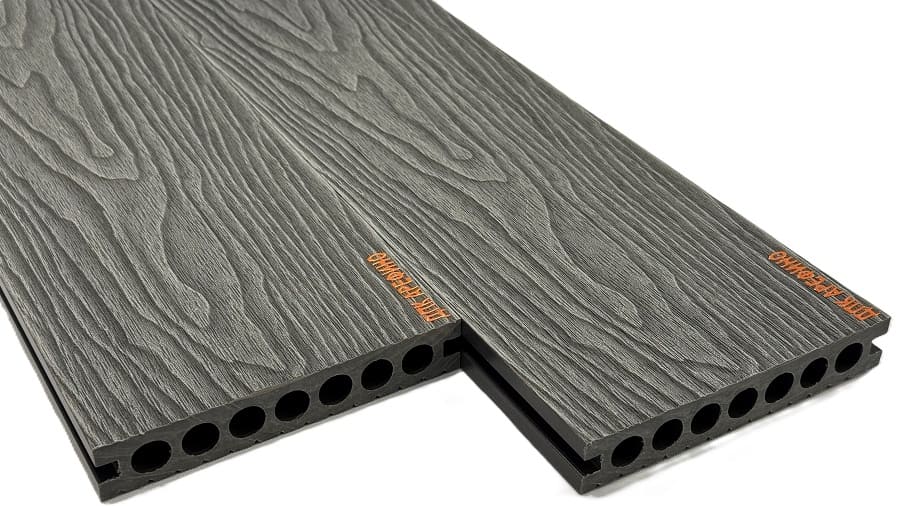 Террасная доска АРФ РИНГ, 145х24 мм. СЕРЫЙ - Фото