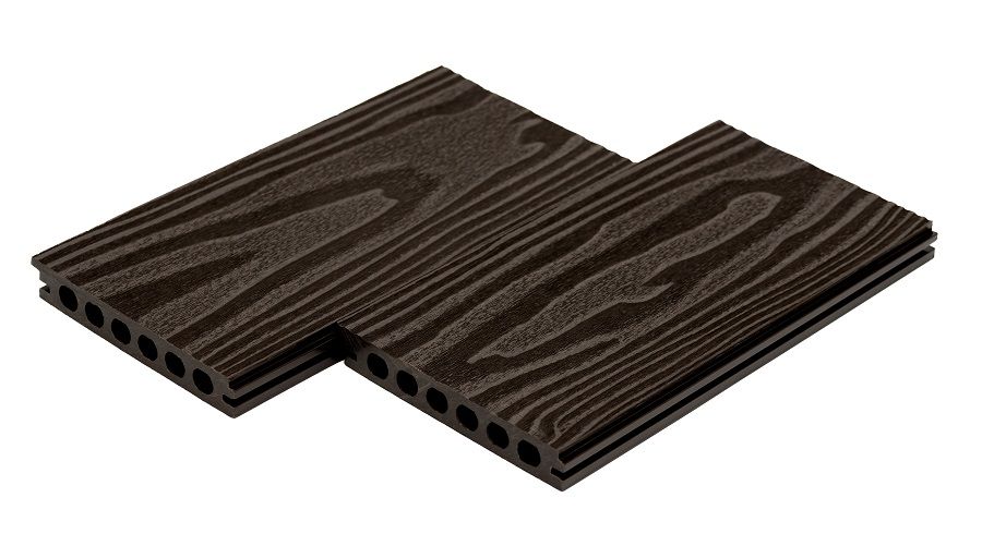 Террасная доска БЕСШОВНАЯ, 142х22 мм, ШОКОЛАД - Фото