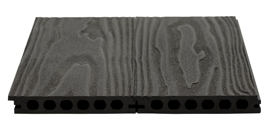 Террасная доска БЕСШОВНАЯ, 142х22 мм, АНТРАЦИТ - Фото