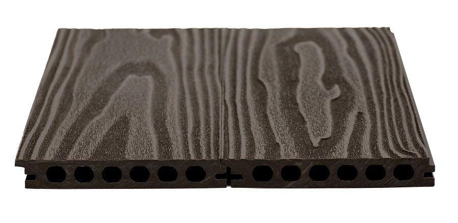 Террасная доска БЕСШОВНАЯ, 142х22 мм, ШОКОЛАД - Фото