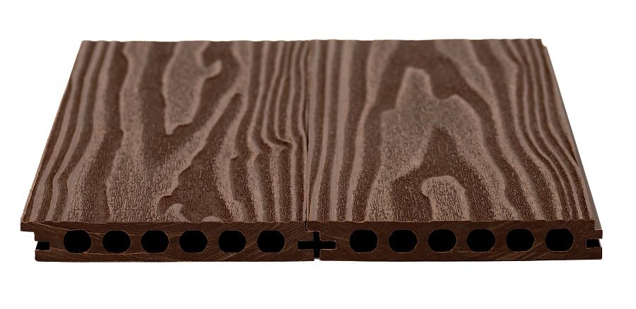 Террасная доска БЕСШОВНАЯ, 142х22 мм, КАШТАН - Фото