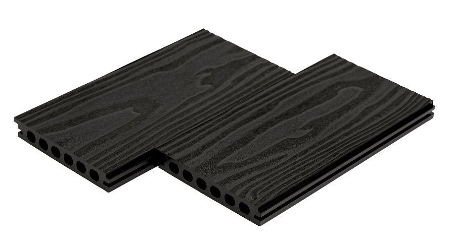 Террасная доска БЕСШОВНАЯ, 142х22 мм, АНТРАЦИТ - Фото