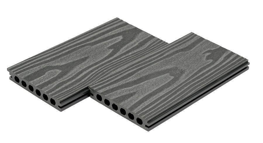 Террасная доска БЕСШОВНАЯ, 142х22 мм, СЕРЫЙ - Фото