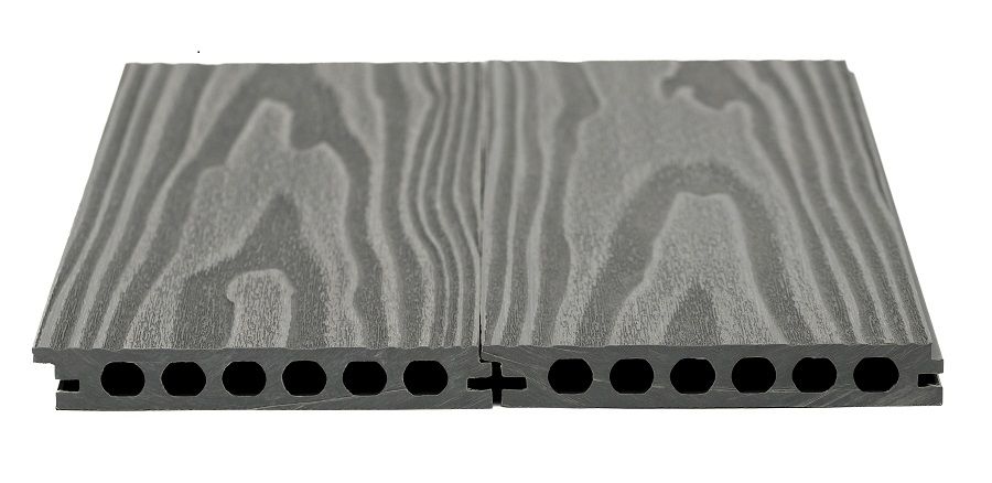 Террасная доска БЕСШОВНАЯ, 142х22 мм, СЕРЫЙ - Фото