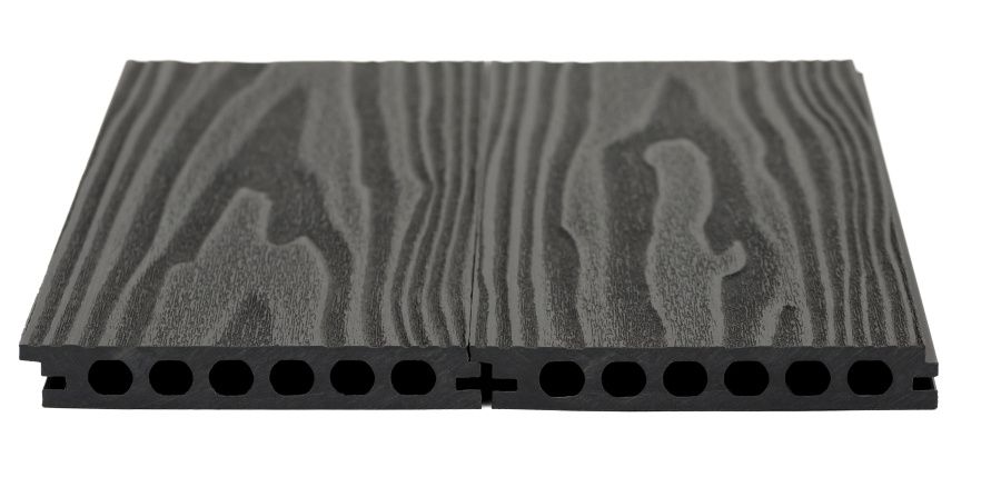 Террасная доска БЕСШОВНАЯ, 142х22 мм, ГРАФИТ - Фото