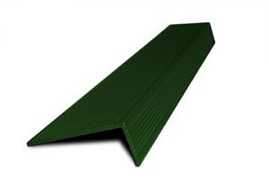 L-профиль алюминий, рифленый, окрашенный, цвет Зеленый - Фото