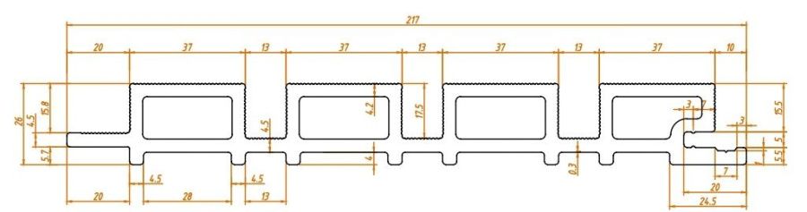 СТЕНОВАЯ ПАНЕЛЬ ВОЛЛ СТРАЙПС, 3000х217х26 мм, ИРИСКА - Фото
